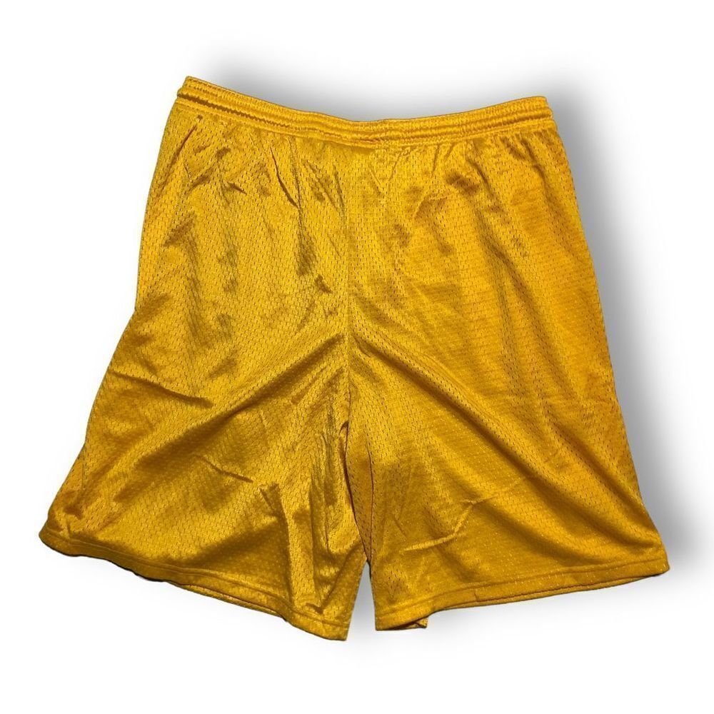 🏆 Champion Yellow Athletic Shorts Men’s Large | Active Sportswear Gym Vibe